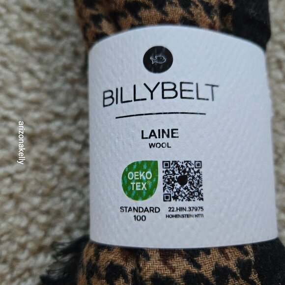 NWT BILLYBELT 100% Wool Houndstooth Scarf Lightweight French France - Picture 5 of 9